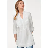 Aniston CASUAL Longbluse, mit dekorativer Biesenverarbeitung, weiß