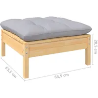 VidaXL Gartenhocker grau Kiefer