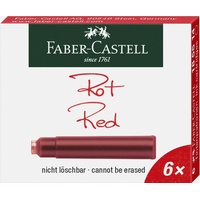 Faber-Castell Standard-Tintenpatrone rot, 6er-Pack (185514)