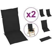 VidaXL Gartenstuhlauflagen 2 Stk. Schwarz 120x50x3 cm