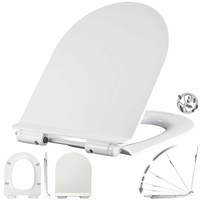 BadeStern Flacher WC-Sitz, D-Form, Absenkautomatik, antibakteriell beschichtet