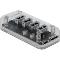 DeLock Externer USB 3.0 Hub mit 4 Ports transparent