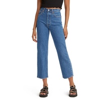 Levi's Levi’s Ribcage Ankle Straight Jeans in blauem Stonewash-W29
