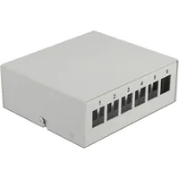 DeLock Keystone Patchpanel 6 Port grau