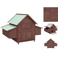 VidaXL Hühnerstall Mokka und Weiß 150x96x110 cm Massivholz Tanne