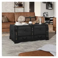 VidaXL Truhenbank Antik Schwarz 90 x 51 x 42