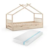 VitaliSpa Hausbett Design, 90x200 cm mit Gästebett und Matratze