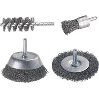 WOLFCRAFT Stahldrahtbürsten Set 4-teilig 2133000