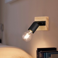 ETC Shop Holz Wandleuchte Innen Wandlampe Retro verstellbar, Strahler