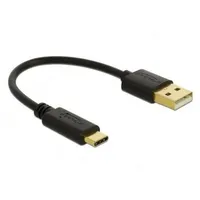 DeLock USB-Kabel USB-A Stecker, USB-C® Stecker 0.15m Schwarz 85354
