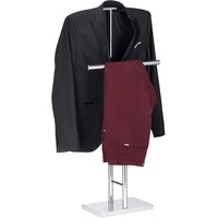 Relaxdays Relaxdays, Herrendiener Chrom, Stummer Diener, freistehender Handtuchhalter, doppelter