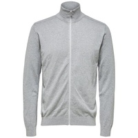 Selected HOMME Strickjacke SLHBERG FULL ZIP CARDIGAN Grau