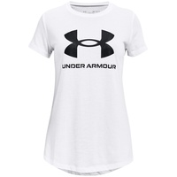 Under Armour Sportstyle Logo kurzarm Trainingsshirt Mädchen 100 white/black