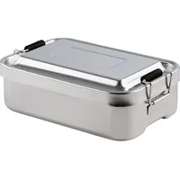RIESS Lunchbox 18x12x6cm mit Unterteilung und Klemmverschluss Edelstahl -