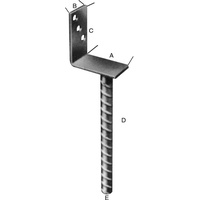 Hadra Pfostenträger feuerverzinkt L-Form 75 mm