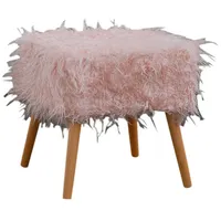 KAWOLA Hocker Fell FYNN Flokati Fellhocker rosa