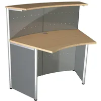 Kerkmann Empfangstheke Genua gebogen, buche, silber 118,0 x 70,0