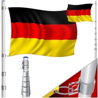Kesser KESSER® Teleskop Fahnenmast Aluminium 6,30m Bodenhülse 60cm inkl