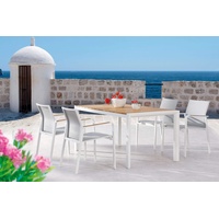 BEST Freizeitmöbel Best Paros+Tisch 5-tlg. 160x90cm Weiß