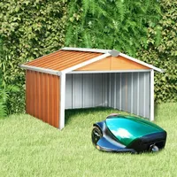 VidaXL Rasenmäher Garage 92x97x63 cm Verzinkter Stahl Braun
