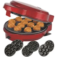 Epiq 3in1 Donut-, Muffin- Popcake-Maker 3 auswechselbare Backplatten, Rot