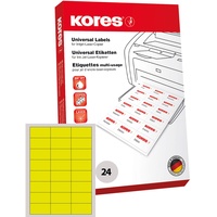 KORES Etiketten 70x37mm, gelb, 100 Blatt (L7037GE)
