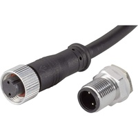TRU Components 1229336 Rundstecker konfektioniert Buchse, gerade, Stecker, Einbau