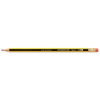 Staedtler Noris 122 Bleistifte HB schwarz/gelb mit Radierer, 12