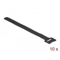 DeLock Klett-Kabelbinder 200mm x 12mm, 10 Stück, schwarz (18687)