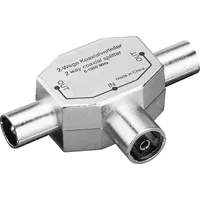 Goobay Koaxial T-Adapter 2x Koaxial-Stecker auf 1x Koaxial-Buchse) im