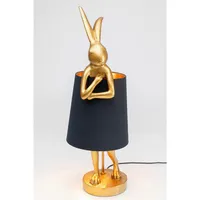 Kare DESIGN Tischleuchte Animal Rabbit Polyresin Gold, Schwarz Gold
