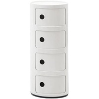 Kartell Componibili, 4 Elements, Weiß, Runde Basis