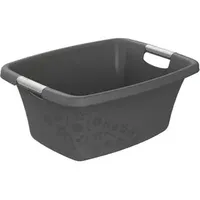 Rotho Flowers Wäschekorb Kunststoff (PP) BPA-frei, anthrazit, (50.5 x