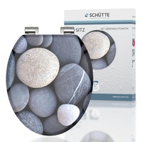 Schütte WC-Sitz GREY STONES, mit Absenkautomatik und Holzkern Klobrille