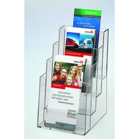 Helit Tischprospekthalter transparent DIN A5 4 Fächer