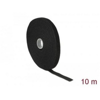 DeLock Klettband auf Rolle, 10m x 13mm, schwarz