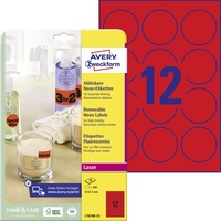 Avery Zweckform AVERY Zweckform Etiketten L7670R-25 rot 63,5 x