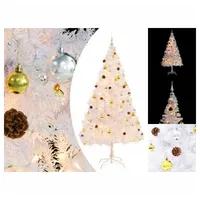 VidaXL Künstlicher Weihnachtsbaum mit Beleuchtung & Kugeln Weiß 210