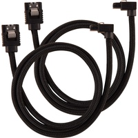 Corsair Premium Sleeved SATA 6Gb/s Kabel schwarz 0.6m, gewinkelt