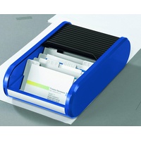 Helit Visitenkartenbox blau/schwarz, für bis zu 300 Visitenkarten