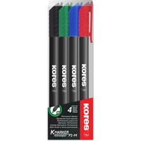 KORES K-Marker Permanentmarker sortiert, 4er-Set (M22140)