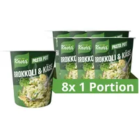 KNORR Snack Brokkoli-Käse-Soße leckere Instant Nudeln in Brokkoli-Käse-Sauce, 8er
