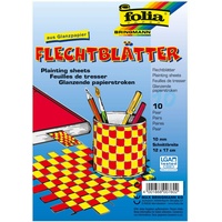 Folia Flechtblätter 12x17cm 760 10Paar bunt sort.