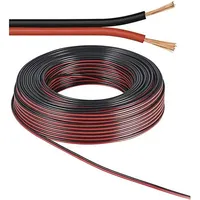 ISOLED Kabel 50m Rolle 2-polig 0.75mm2 H03VH-H YZWL, schwarz/rot,