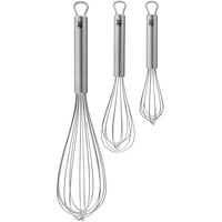 WMF Schneebesen Set 3-teilig, Schneebesen Edelstahl teilmattiert, Rührbesen, Quirl,