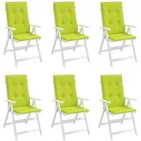 VidaXL Gartenstuhlauflagen für Hochlehner 6 Stk. Hellgrün 120x50x3 cm