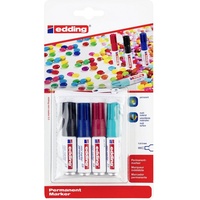 Edding 0.5 mini Permanentmarker Schwarz, Blau, Rot, Hellblau wasserfest: