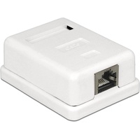 DeLock Cat6 Anschlussdose Aufputz weiß, 1x RJ-45 LSA werkzeugfrei