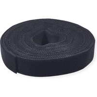 Value Klettband auf Rolle, 10mm, schwarz, 25 m