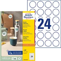 Avery Zweckform Etiketten rund, 40mm, weiß, 100 Blatt (2400